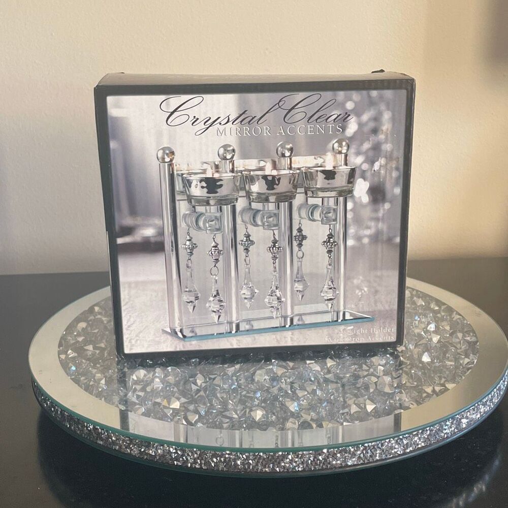 New Crystal clear trio mini candle holder decorative pendulum home decor mirror